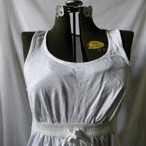 White Cotton Racerback PJ Swim Cover Tank Dress 2X